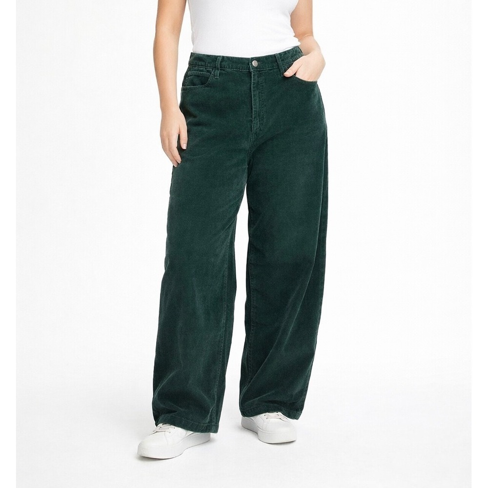 Levi's '94 Baggy Corduroy Pants Womens 34 x 26 Dark Green High Rise Wide Leg